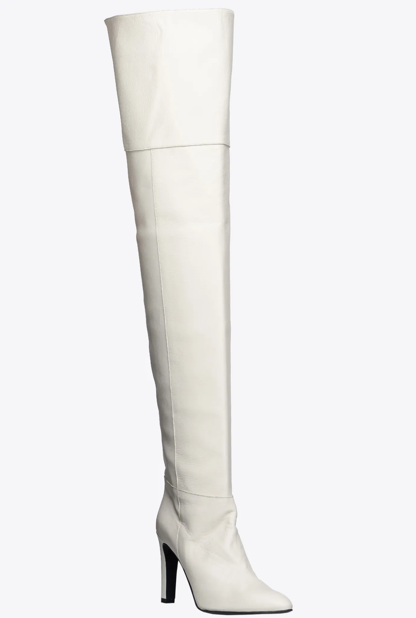 Chaussures|PINKO Cuissardes En Cuir Blanc + Blanc
