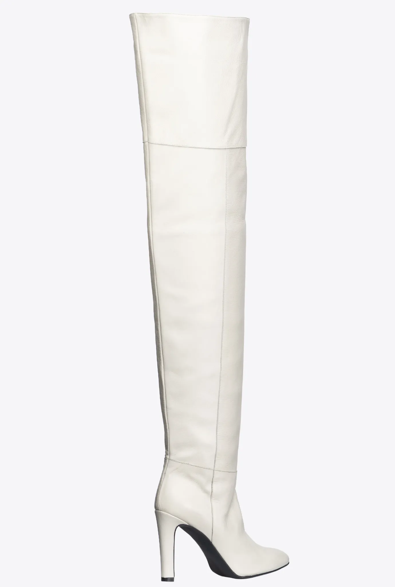 Chaussures|PINKO Cuissardes En Cuir Blanc + Blanc