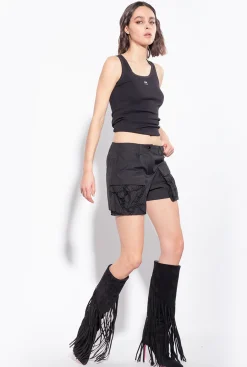 Topwear|PINKO Debardeur Avec Broderie Love Birds Noir Limousine