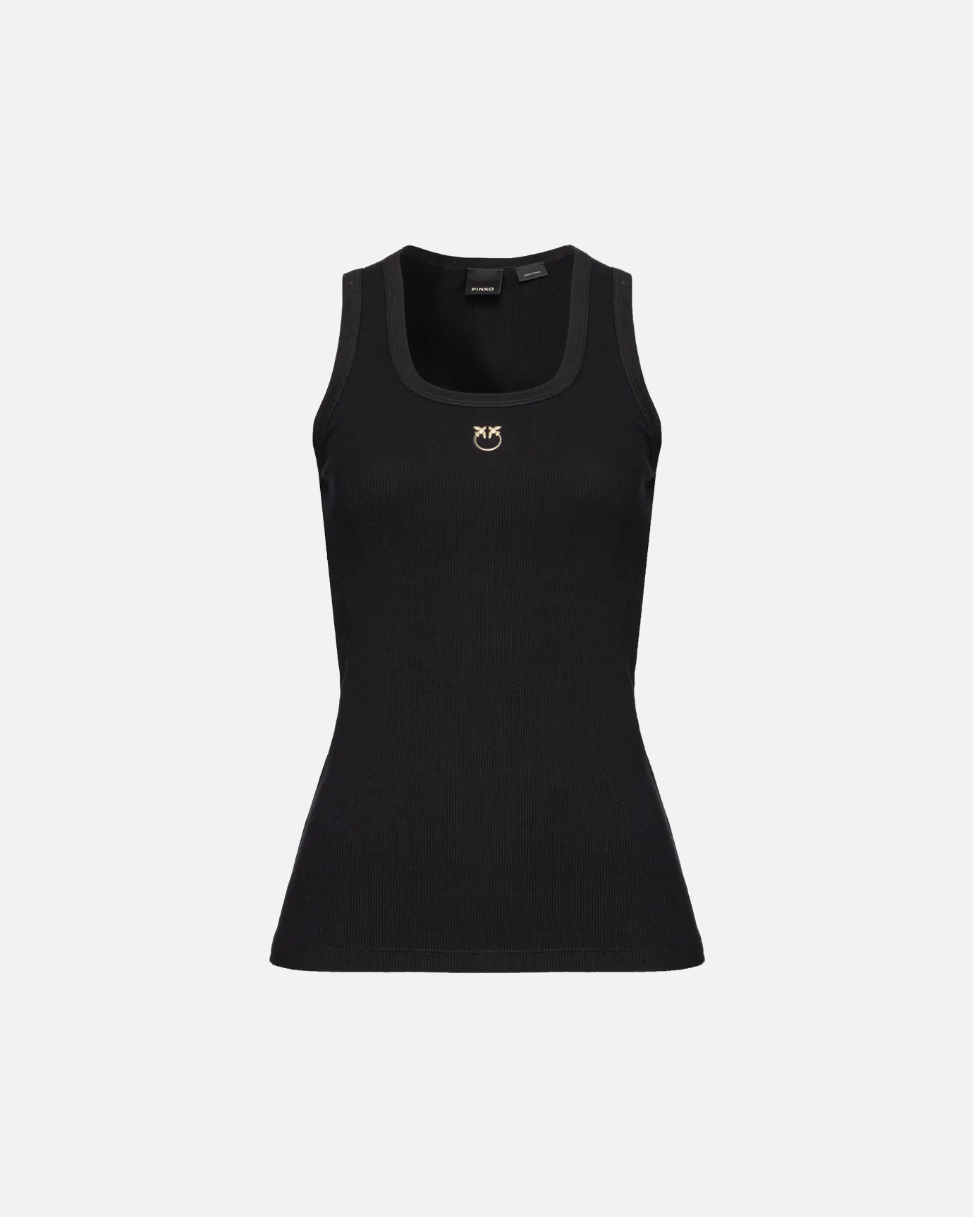 Topwear|PINKO Debardeur Avec Broderie Love Birds Noir Limousine