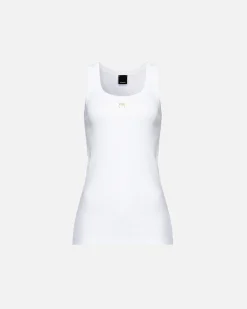 Topwear|PINKO Debardeur Avec Broderie Love Birds Blanc Brill.