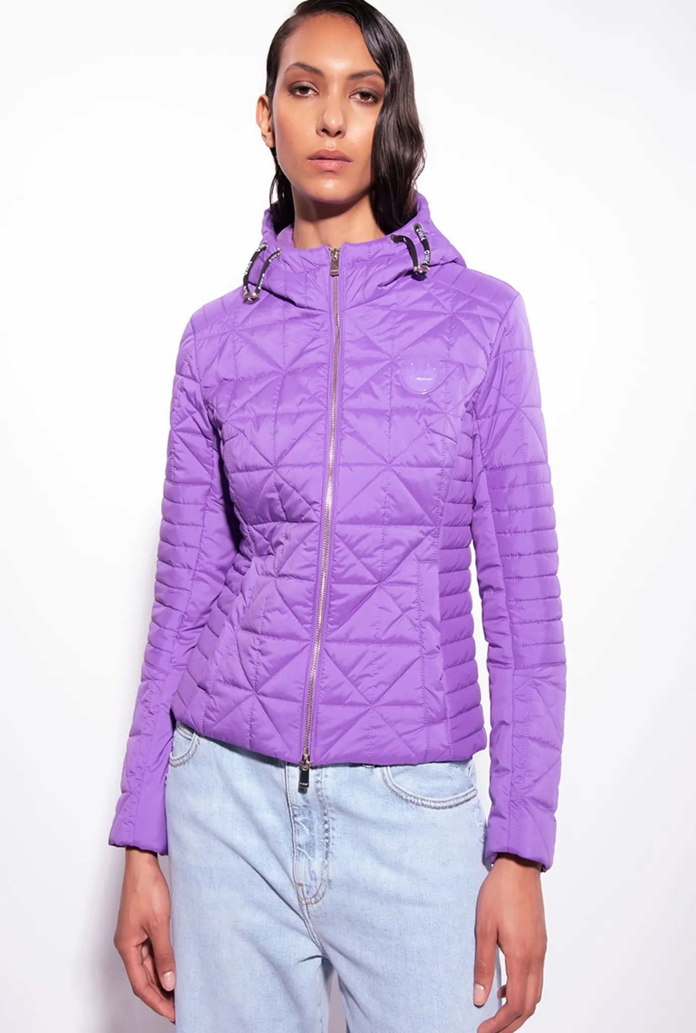 Vêtements D'extérieur|PINKO Doudoune Legere Avec Ecusson A Logo Lilas Lavande