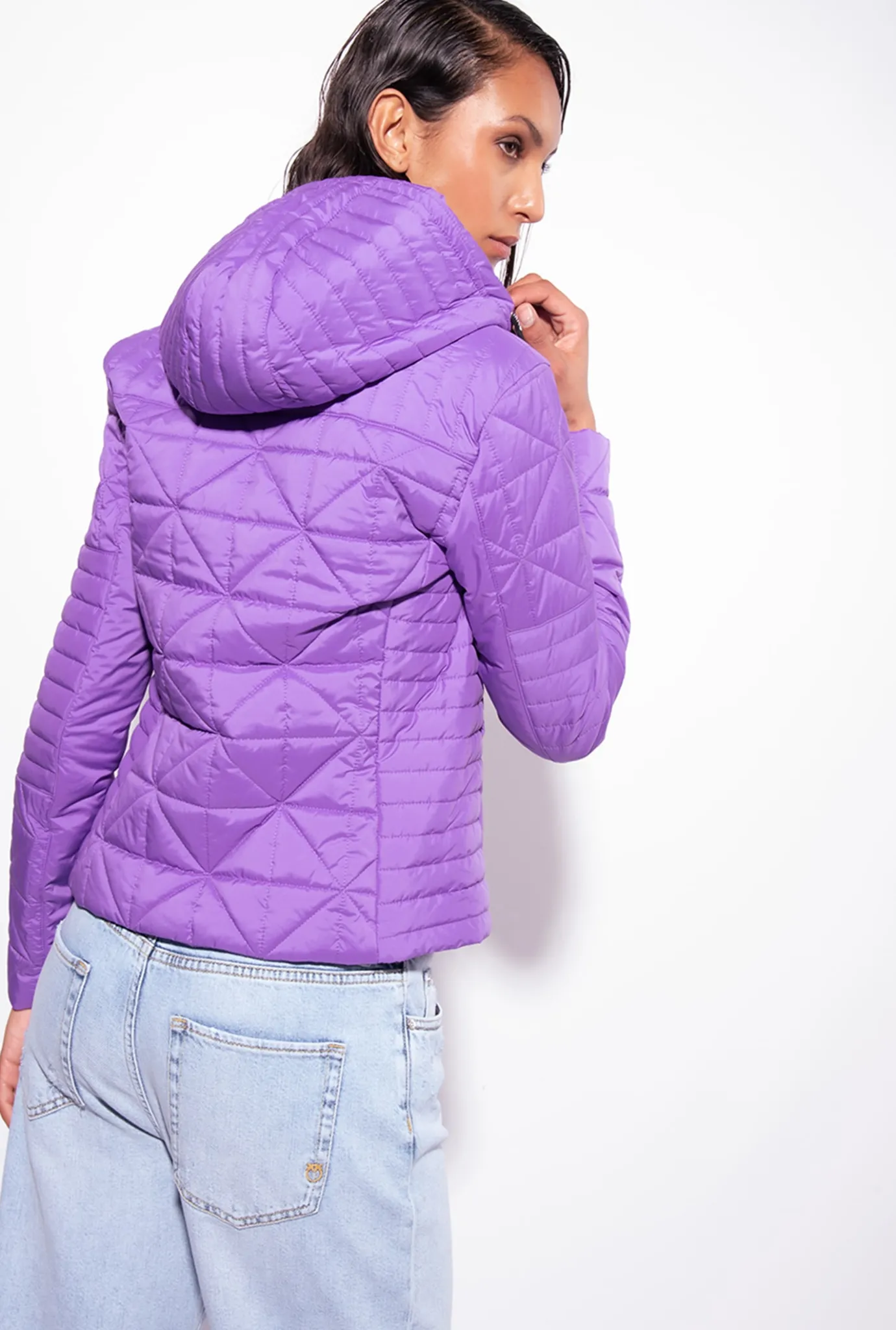 Vêtements D'extérieur|PINKO Doudoune Legere Avec Ecusson A Logo Lilas Lavande