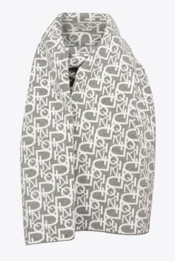 Autres Accessoires|PINKO Echarpe Monogramme Gris/Blanc