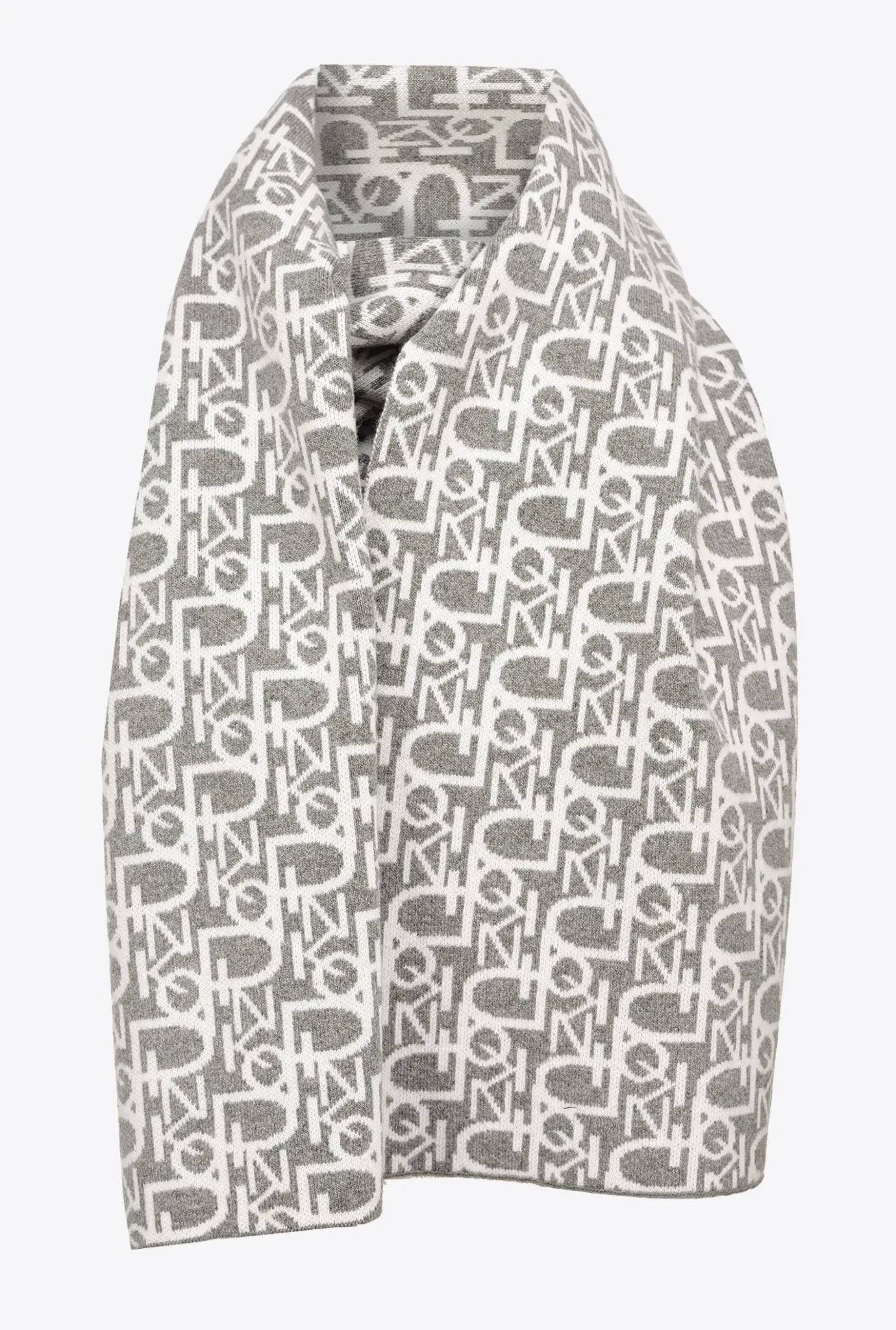Autres Accessoires|PINKO Echarpe Monogramme Gris/Blanc