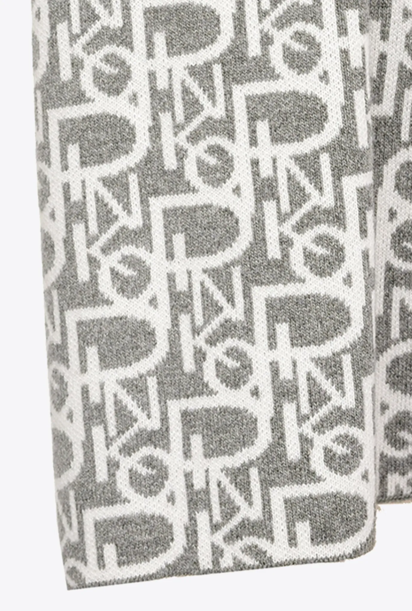 Autres Accessoires|PINKO Echarpe Monogramme Gris/Blanc