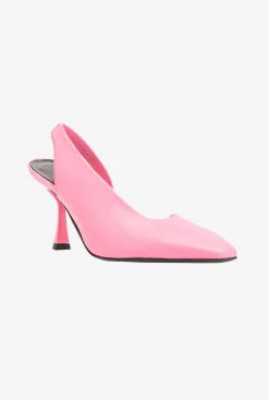 Chaussures|PINKO Escarpins Slingback En Cuir Nappa Rose Marin