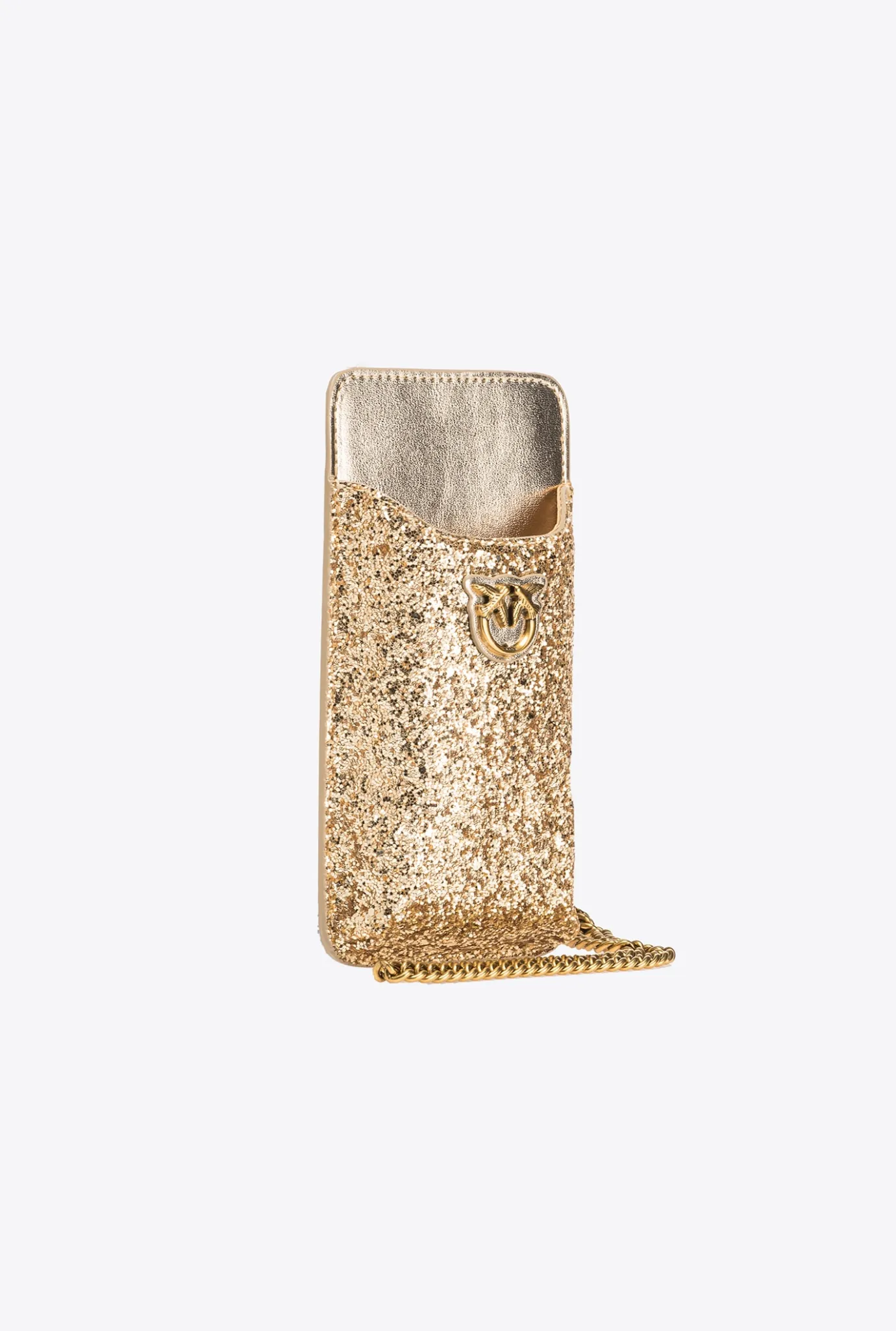 Maroquinerie|PINKO Etui Pour Smartphone A Paillettes Or-Or Antique