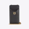 Maroquinerie|PINKO Etui Pour Smartphone En Cuir Noir-Vieil Or
