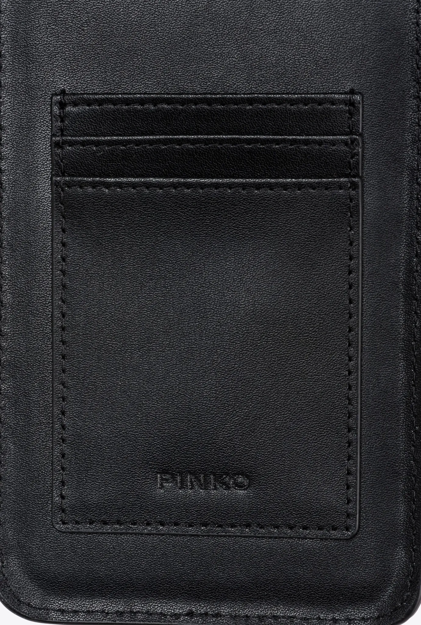 Maroquinerie|PINKO Etui Pour Smartphone En Cuir Noir-Vieil Or