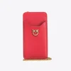 Maroquinerie|PINKO Etui Pour Smartphone En Cuir Rouge Grenat-Or Antique