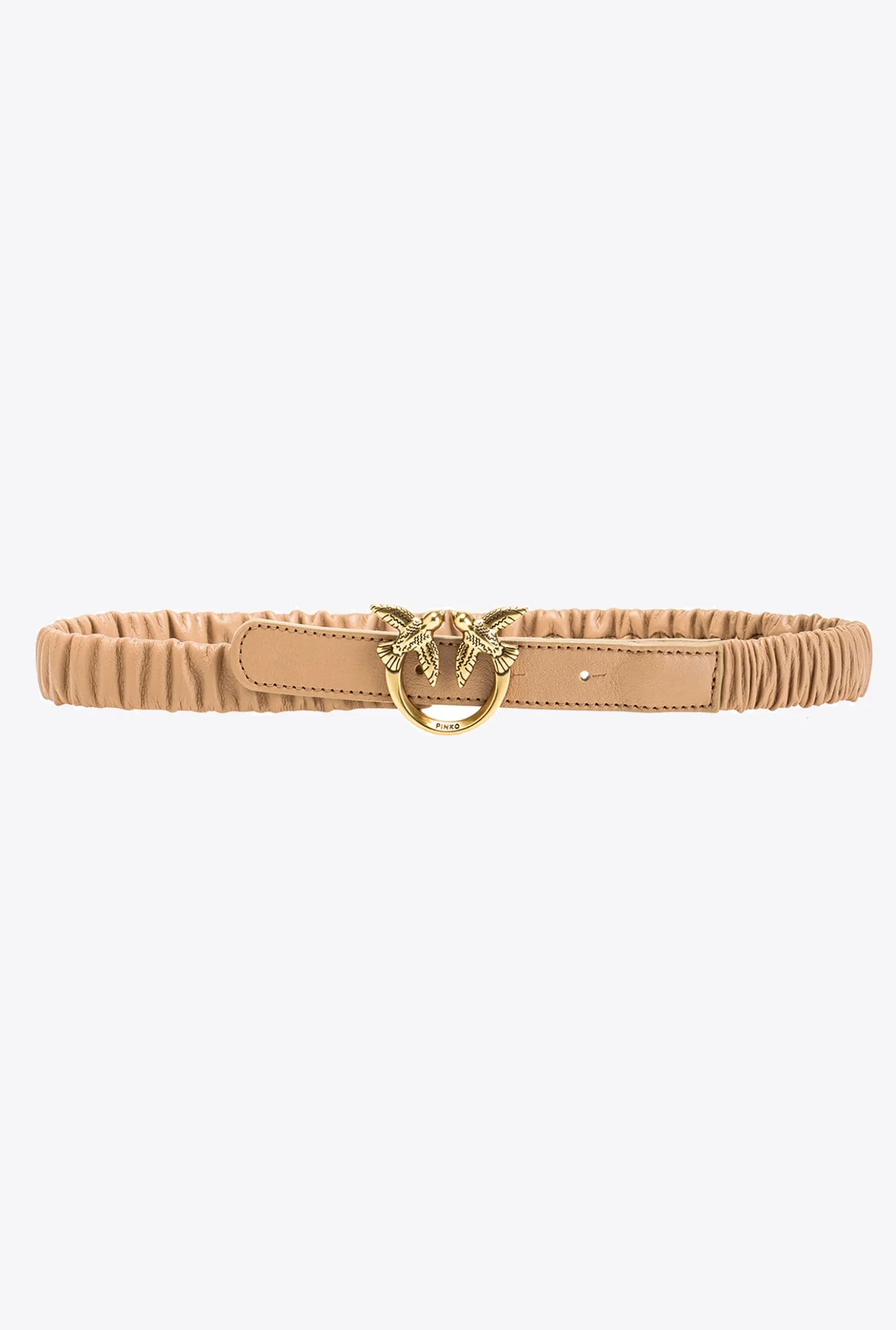 Ceintures|PINKO Fine Ceinture Froncee Love Birds Rose/Rose Poudre-Or Antique