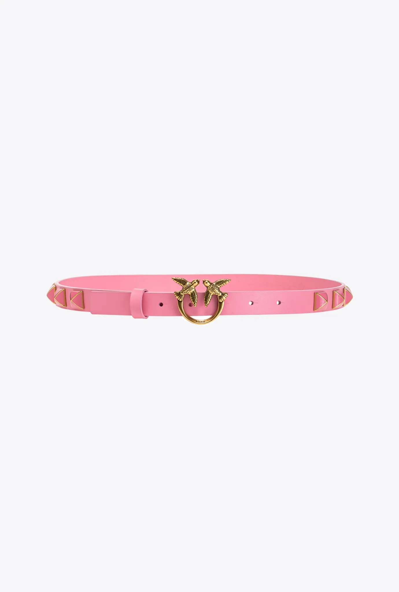 Ceintures|PINKO Fine Ceinture Love Birds Cloutee Rose Marin-Or Antique