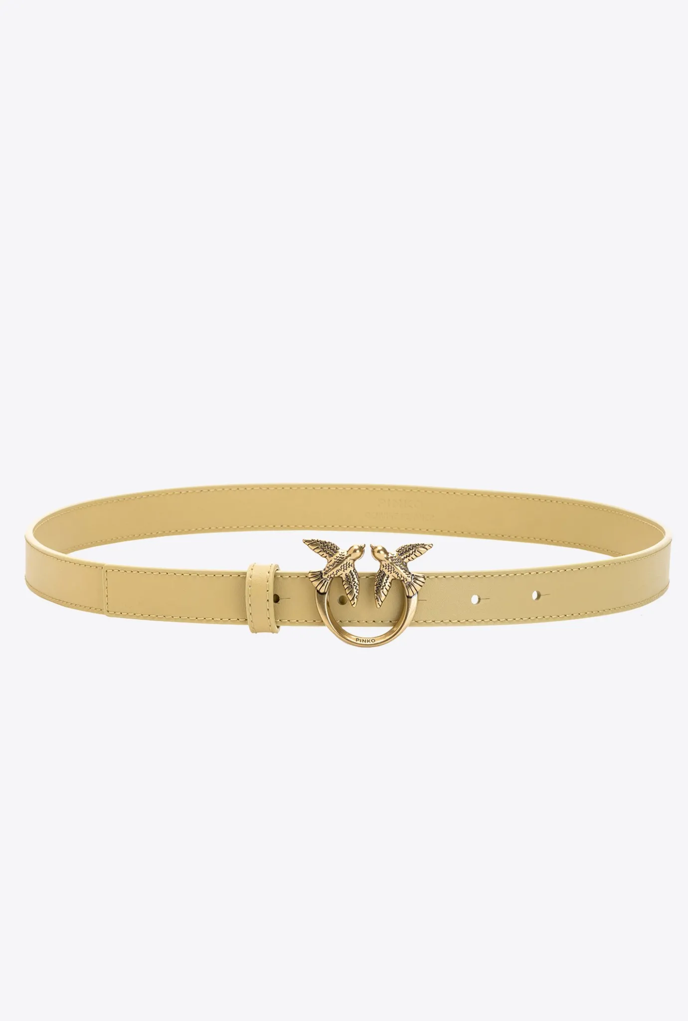 Ceintures|PINKO Fine Ceinture Love Birds En Cuir Pampa-Or Antique