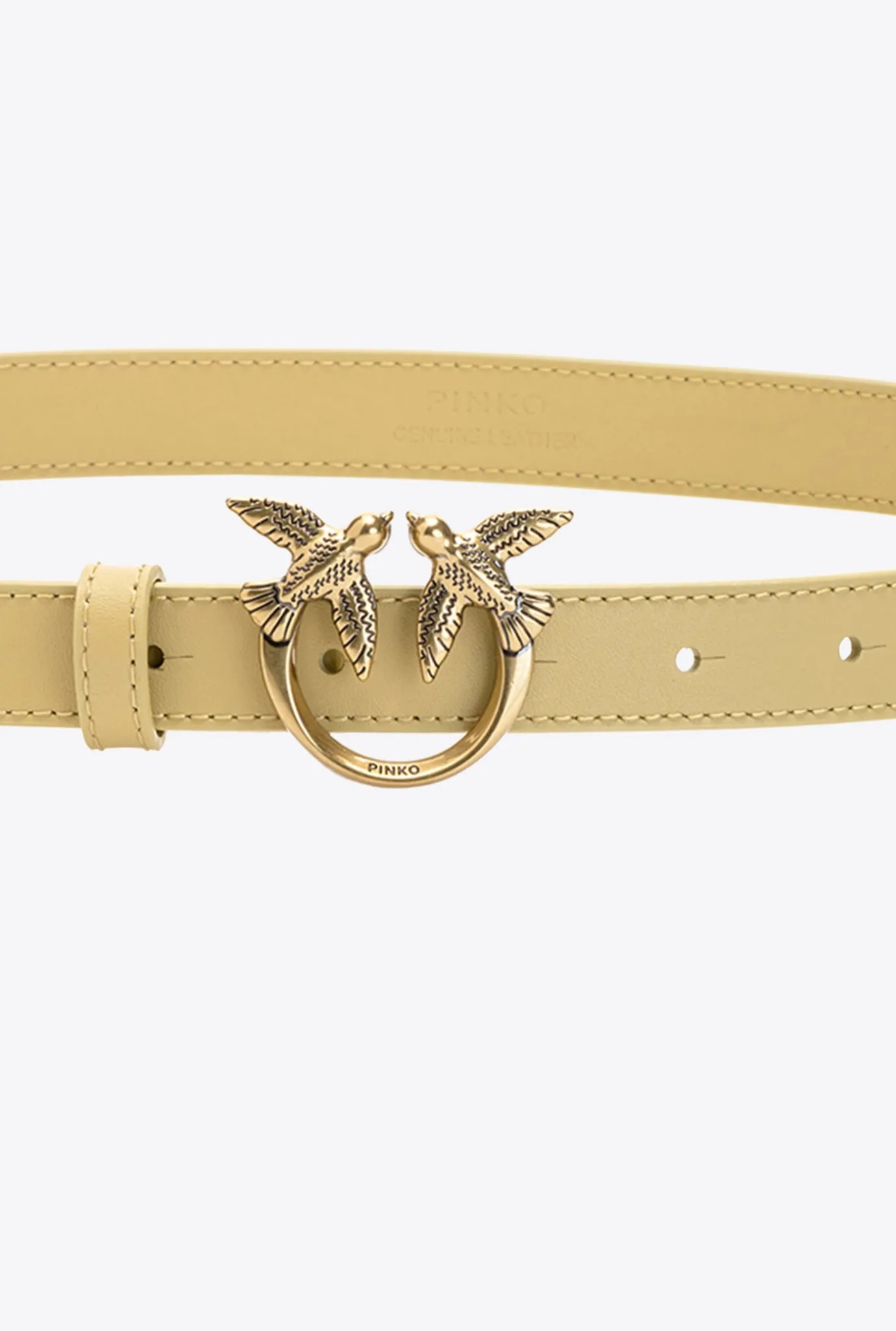 Ceintures|PINKO Fine Ceinture Love Birds En Cuir Pampa-Or Antique