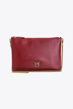 Sacs À Bandoulière|PINKO Flat Love Bag Simply Rouge Rubis-Or Antique