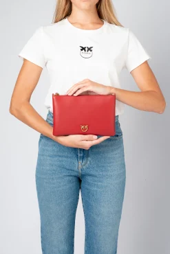 Sacs À Bandoulière|PINKO Flat Love Bag Simply Rouge Rubis-Or Antique