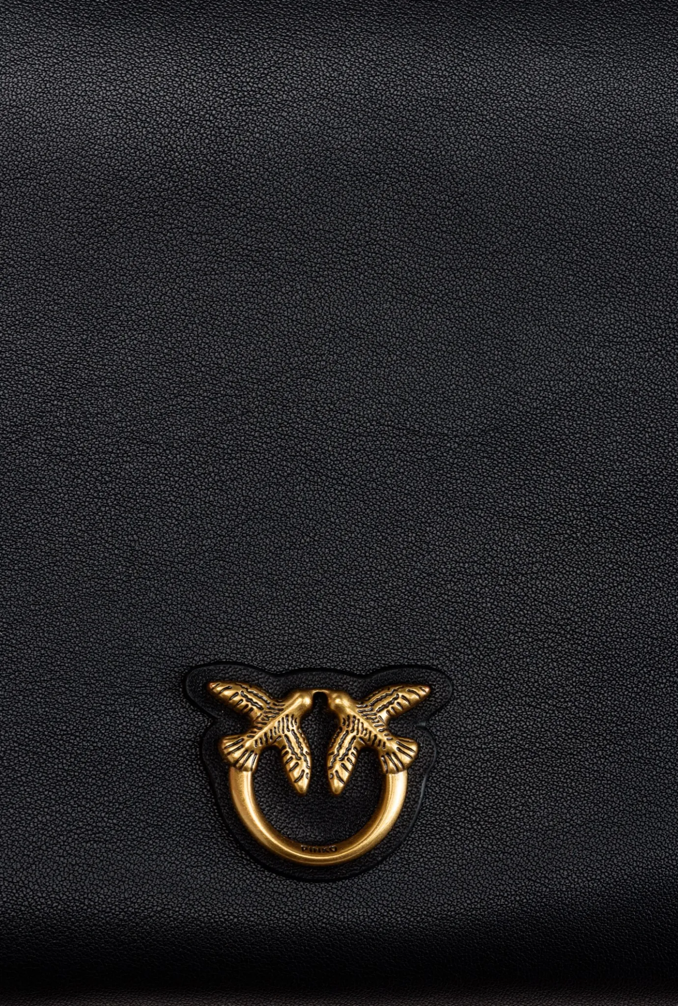 Sacs À Bandoulière|PINKO Flat Love Bag Simply Noir-Vieil Or