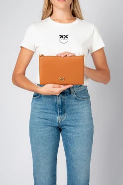 Sacs À Bandoulière|PINKO Flat Love Bag Simply Cognac-Or Antique