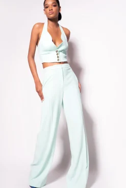Tailleurs Et Ensembles|PINKO Gilet A Encolure Americaine Bleu Verre