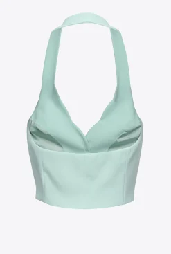 Tailleurs Et Ensembles|PINKO Gilet A Encolure Americaine Bleu Verre