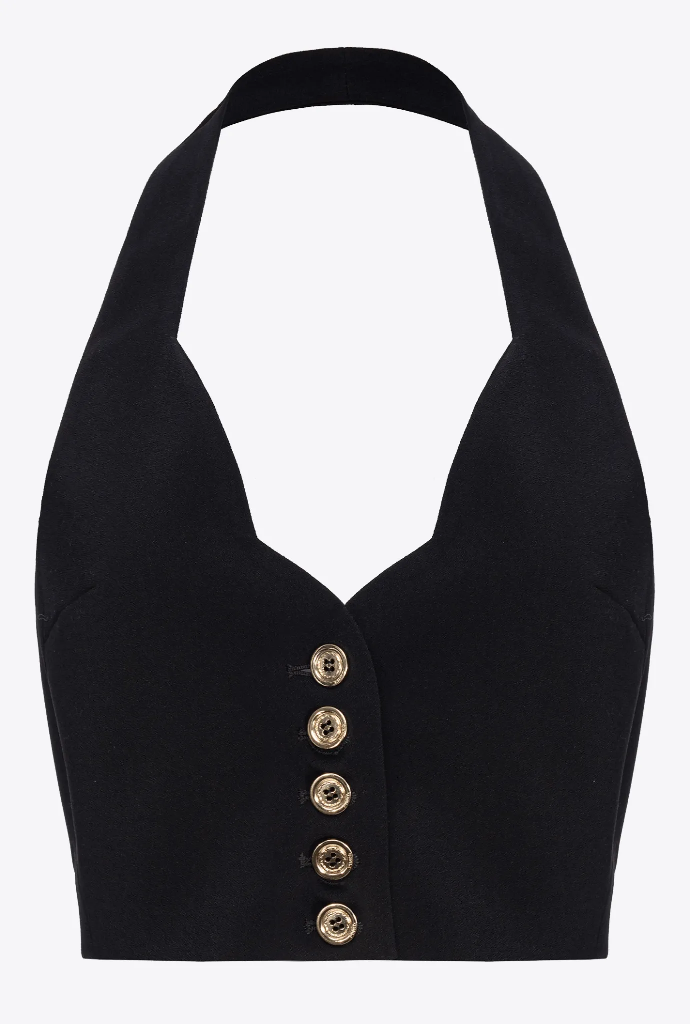 Tailleurs Et Ensembles|PINKO Gilet A Encolure Americaine Noir Limousine
