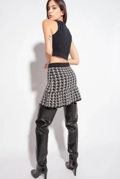 Topwear|PINKO Gilet Court En Jacquard Love Birds Noir Limousine