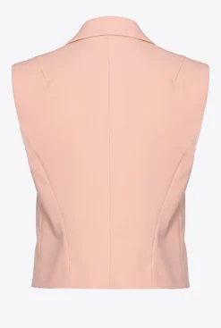 Vestes|PINKO Gilet Court En Satin Rose - Camee