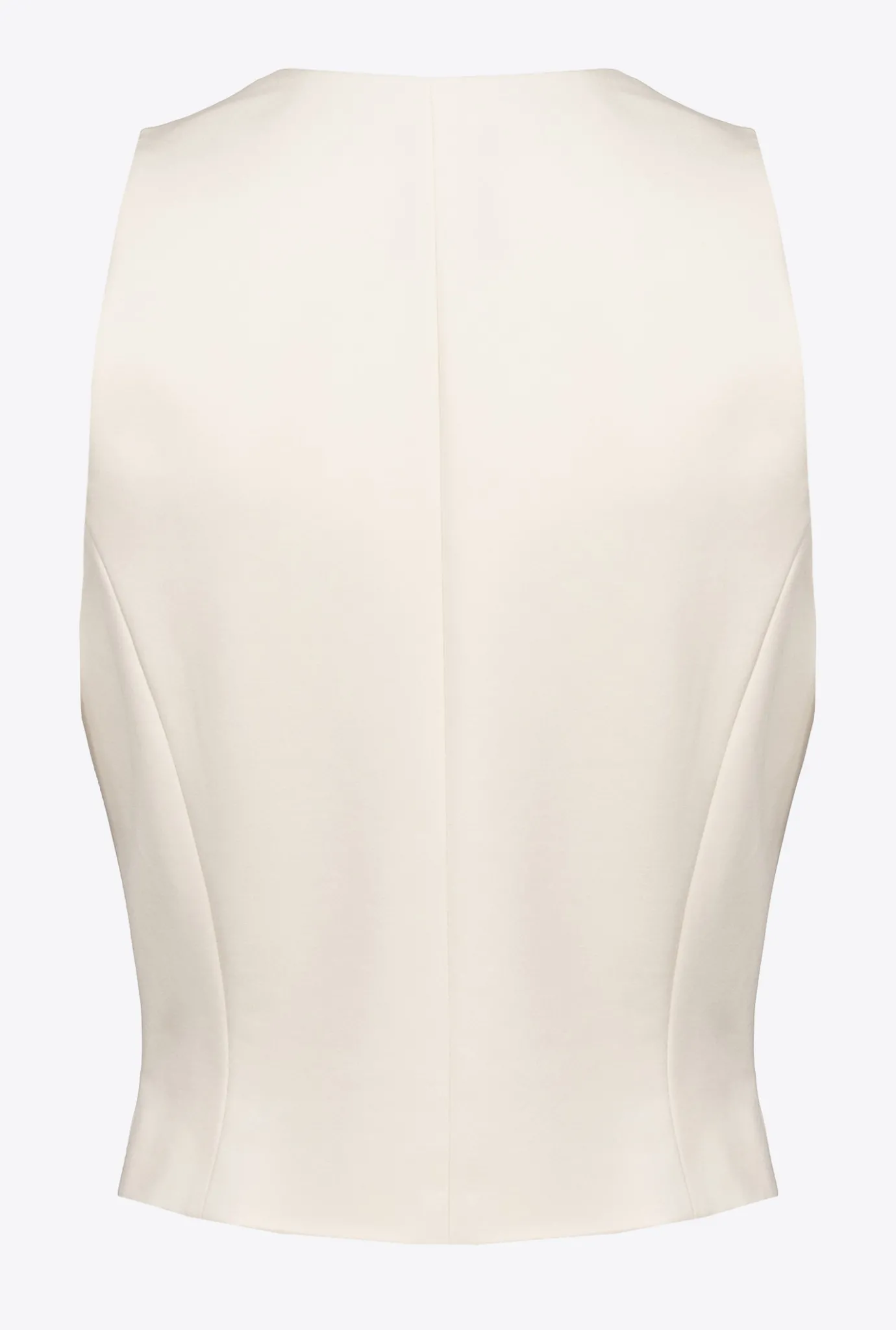 Tailleurs Et Ensembles|PINKO Gilet Court En Tissu Technique Rose Fume Blanc