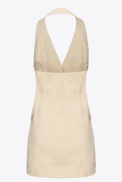 Tailleurs Et Ensembles|PINKO Gilet Long En Lin Beige Amande Glacee
