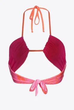 Maillots De Bain|PINKO Haut De Bikini A Fleurs Et Strass Multicolore Rose/Orange