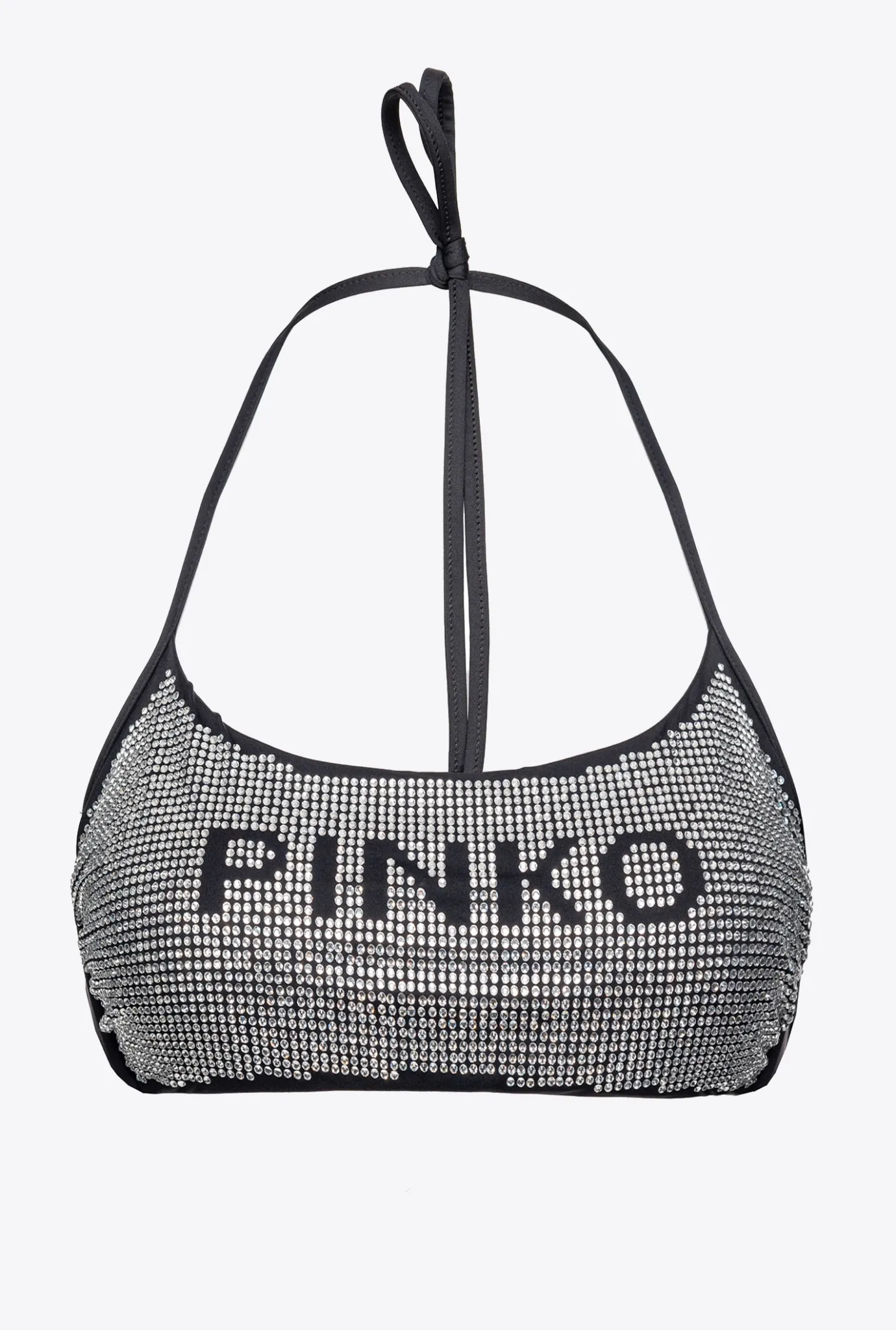 Maillots De Bain|PINKO Haut De Bikini Bandeau A Strass Noir/Cristal