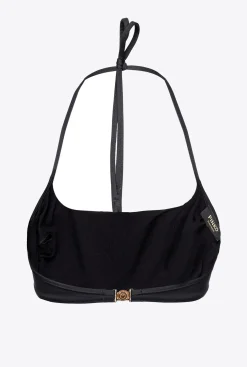 Maillots De Bain|PINKO Haut De Bikini Bandeau A Strass Noir/Cristal