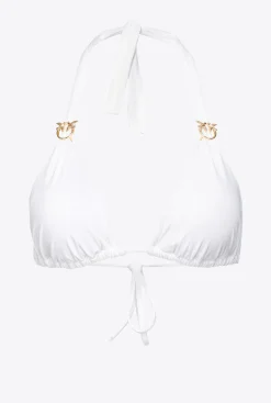 Maillots De Bain|PINKO Haut De Bikini Triangle A Boucles Love Birds Blanc Brill.