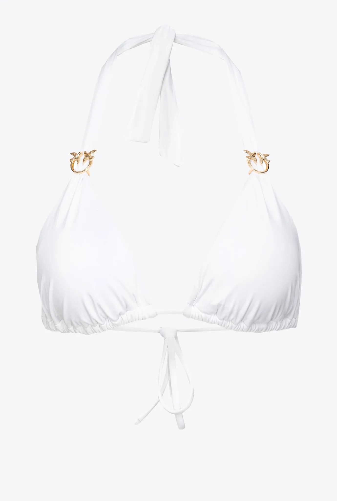 Maillots De Bain|PINKO Haut De Bikini Triangle A Boucles Love Birds Blanc Brill.
