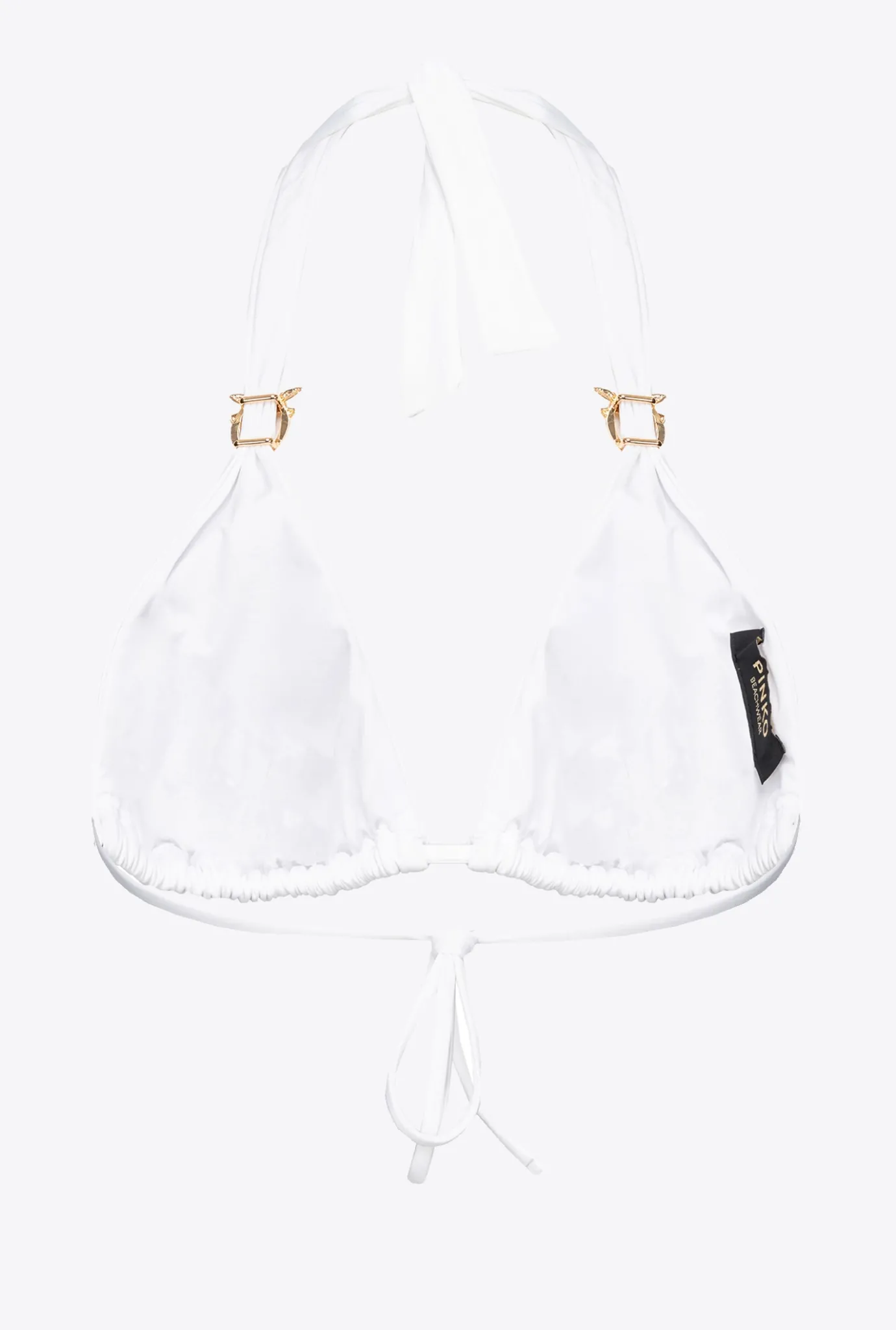 Maillots De Bain|PINKO Haut De Bikini Triangle A Boucles Love Birds Blanc Brill.