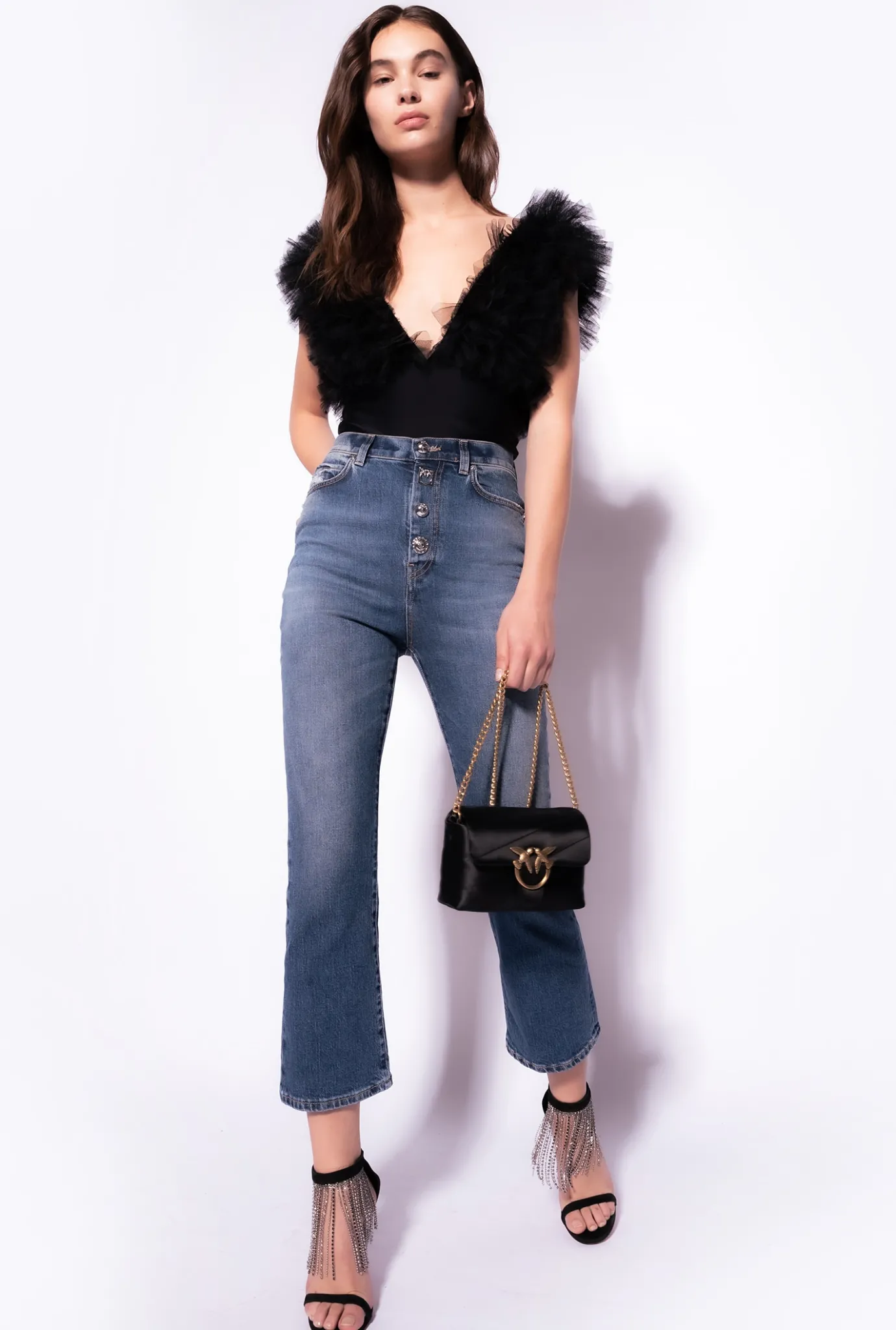 Jeans|PINKO Jean Bootcut A Boutons Depareilles Delavage Clair Moyen