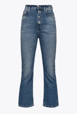 Jeans|PINKO Jean Bootcut A Boutons Depareilles Delavage Clair Moyen
