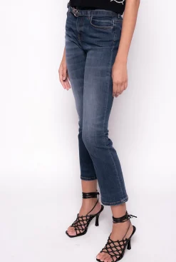 Jeans|PINKO Jean Bootcut A Ceinture Love Birds Bleu Ecusson
