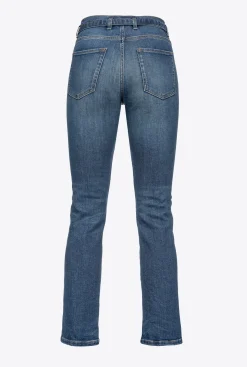 Jeans|PINKO Jean Bootcut A Ceinture Love Birds Bleu Ecusson