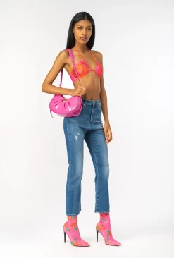 Jeans|PINKO Jean Bootcut Patchs Laser Delavage Moyen
