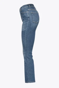 Jeans|PINKO Jean Bootcut Patchs Laser Delavage Moyen