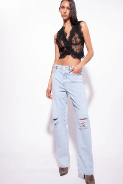 Jeans|PINKO Jean Boyfriend Dechire Delavage Marbre