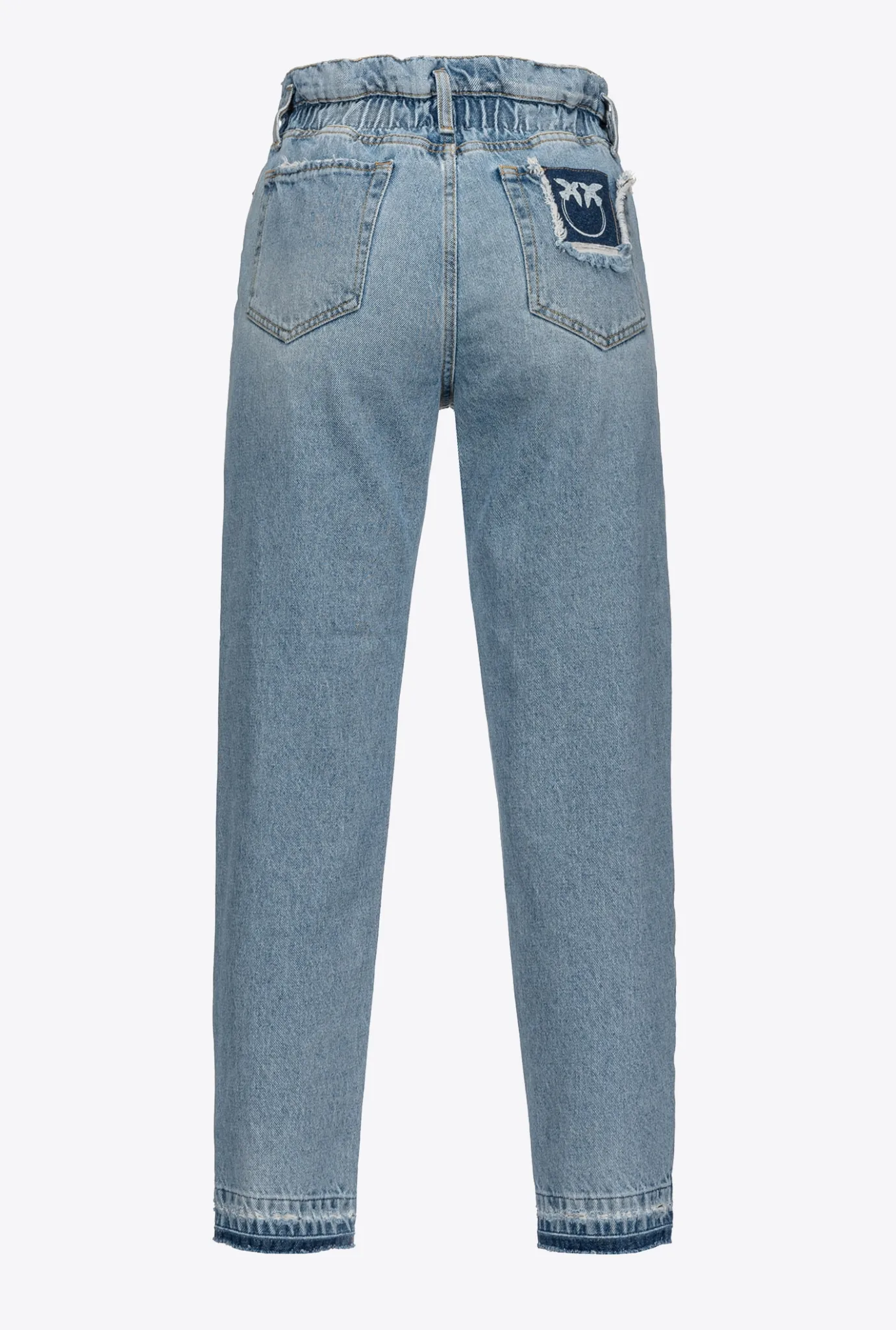 Jeans|PINKO Jean Coupe Mom Avec Ceinture Love Birds Ombre Bleue