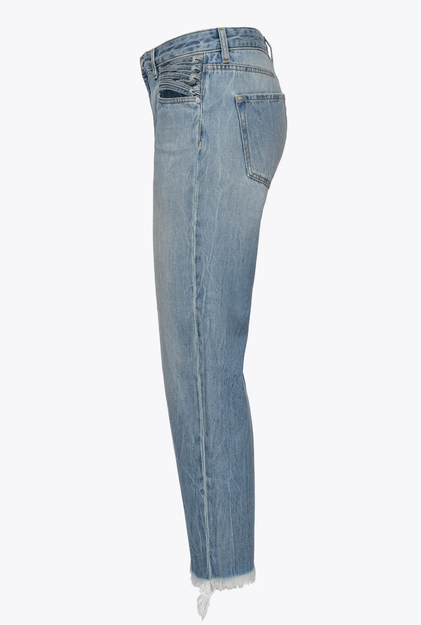Jeans|PINKO Jean Decontracte A Lacets Delavage Vintage Moyen