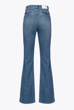 Jeans|PINKO Jean Flare A Lacets Delavage Vintage Moyen