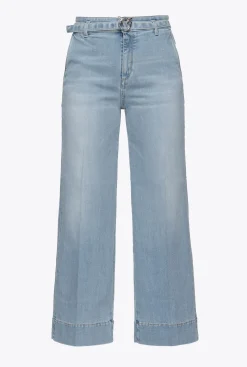 Jeans|PINKO Jean Flare Ceinture Delavage Clair Vintage