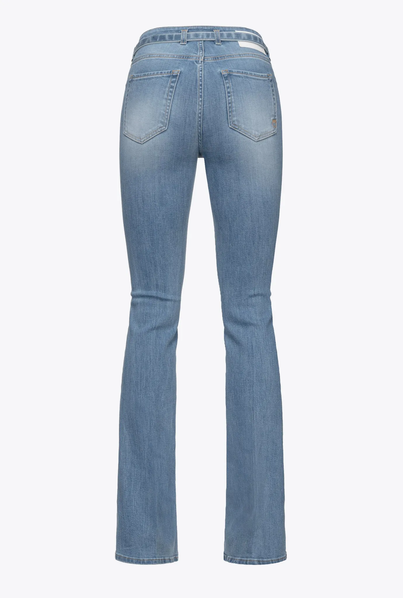 Jeans|PINKO Jean Flare En Denim Bleu Stretch Delavage Clair Moyen