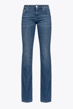 Jeans|PINKO Jean Flare Taille Basse Delavage Moyen Fonce
