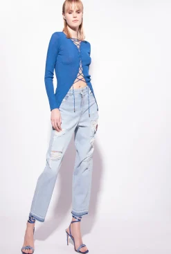 Jeans|PINKO Jean Mom Fit Dechire Delavage Clair